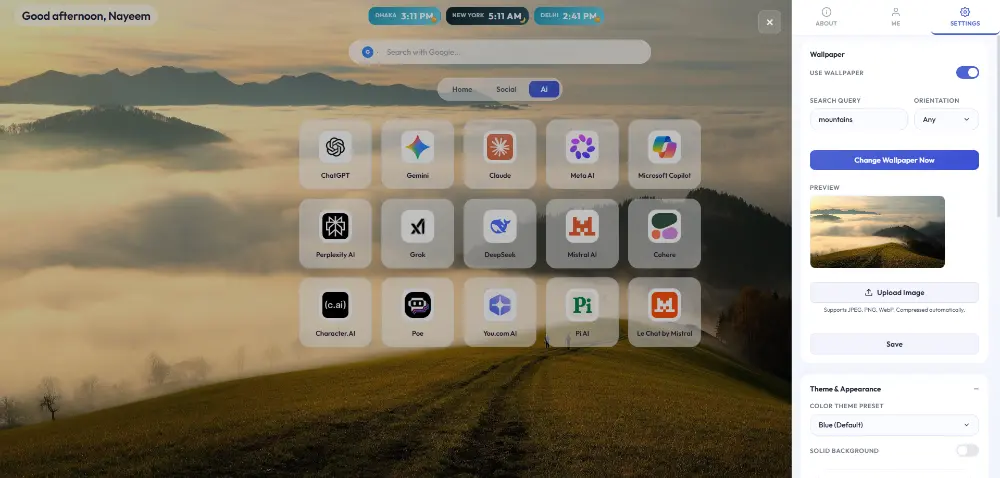 NATab Settings